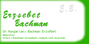 erzsebet bachman business card